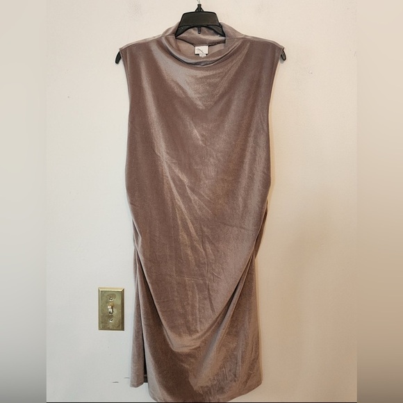 A New Day brown velvet midi sleeveless Dress size large - Picture 1 of 3